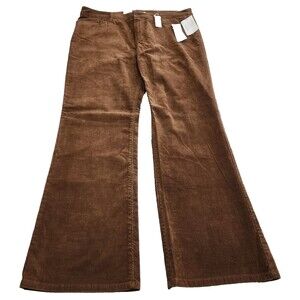 Jones New York Sport Corduroy Pants Women's Size 16 Brown Stretch Flare Jeans
